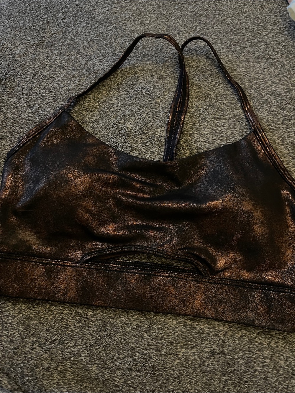 Beach Riot Metallic Bronze Sports Bralette